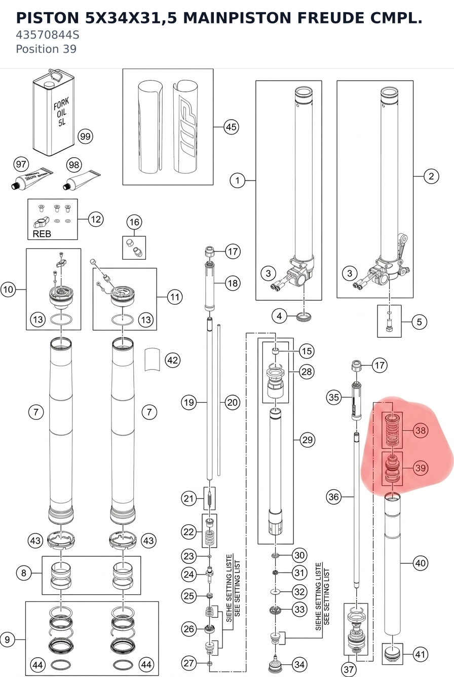 Diagram preview: PISTON 5X34X31,5 MAINPISTON FREUDE CMPL. (43570844S)