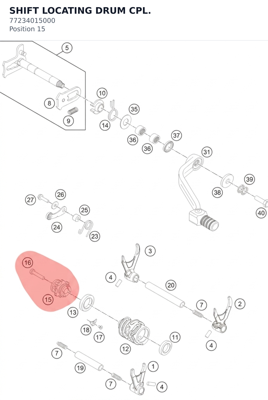 Diagram preview: SHIFT LOCATING DRUM CPL. (77234015000)