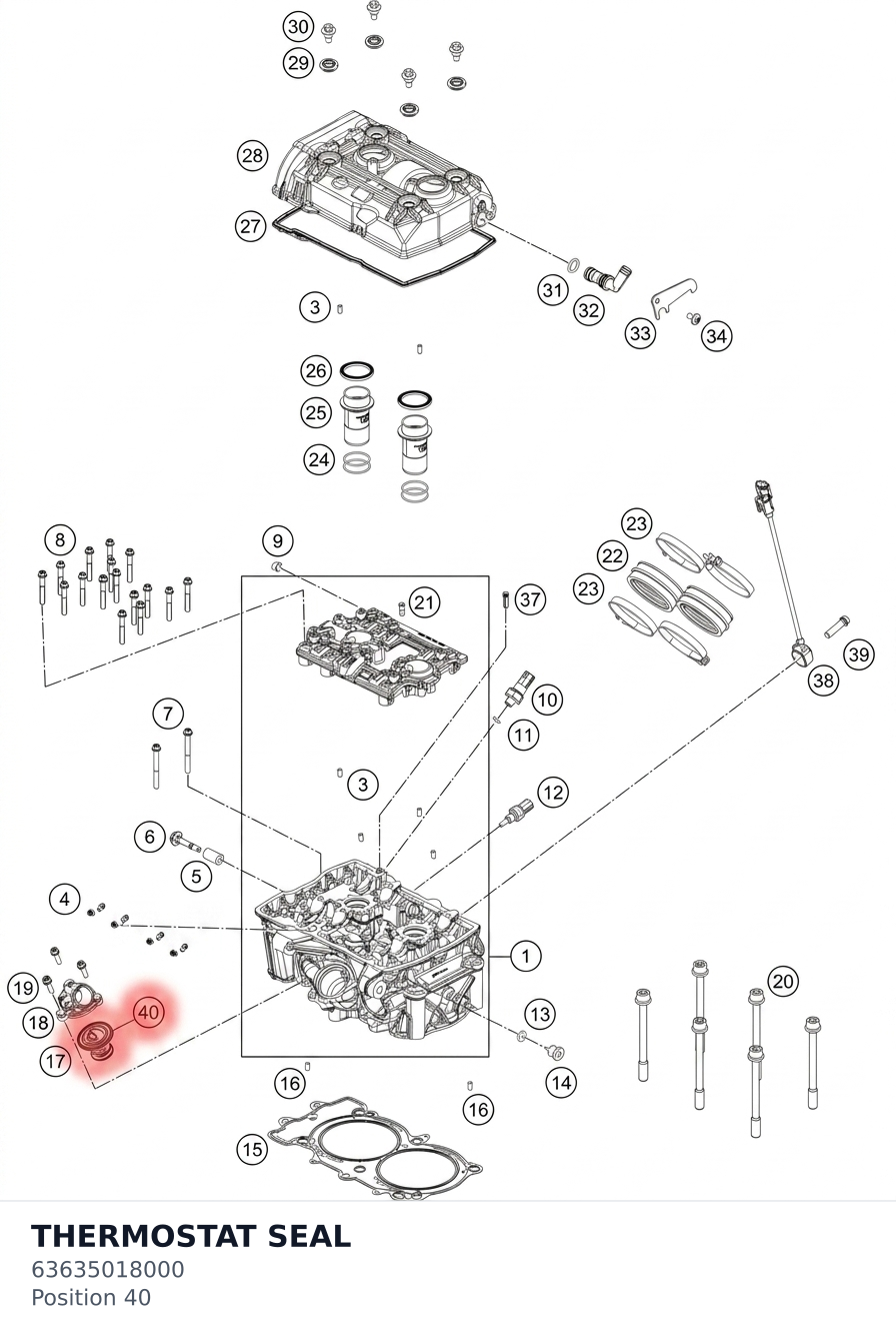 Diagram preview: THERMOSTAT SEAL (63635018000)
