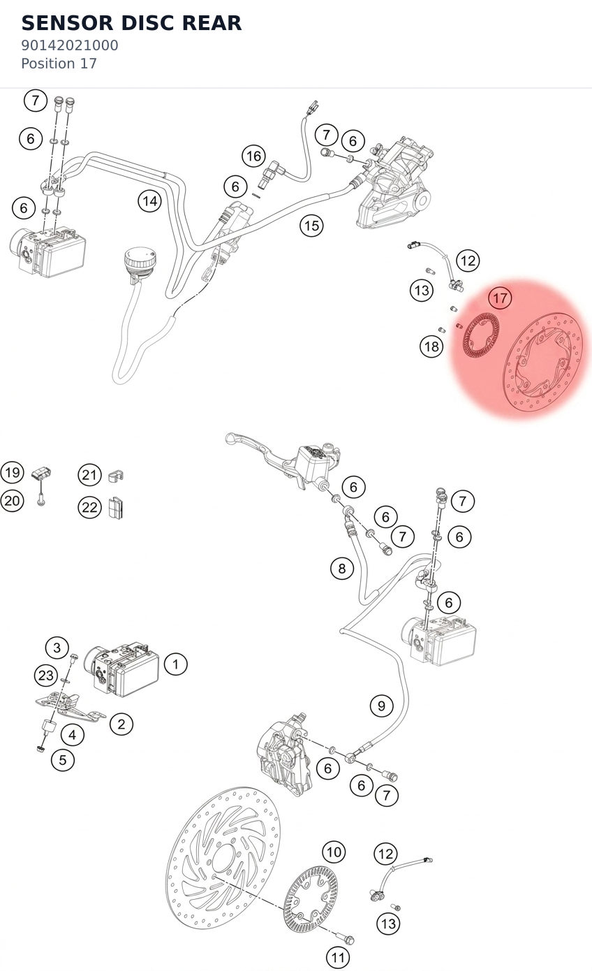 Diagram preview: SENSOR DISC REAR (90142021000)