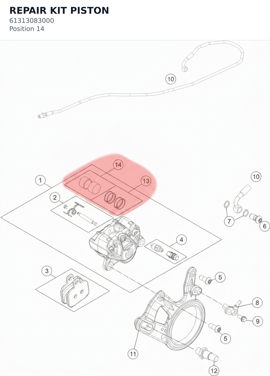 Diagram preview: REPAIR KIT PISTON (61313083000)