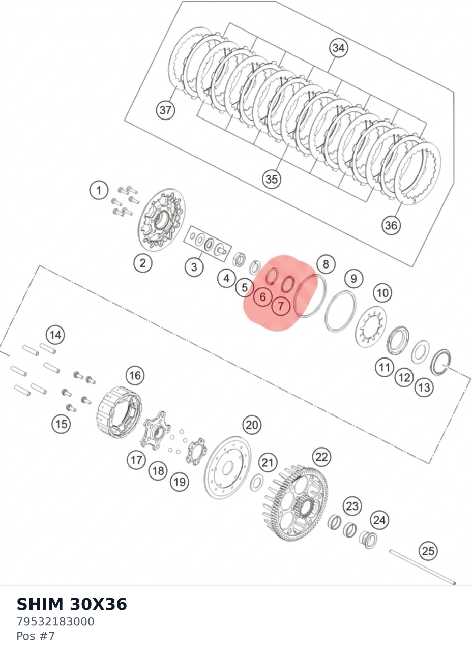 Diagram preview: SHIM 30X36 (79532183000)