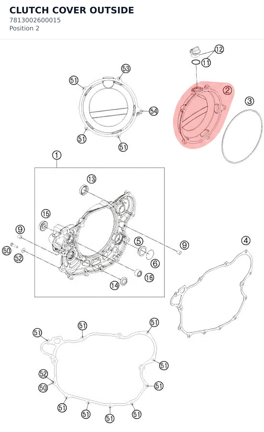 Diagram preview: CLUTCH COVER OUTSIDE (7813002600015)