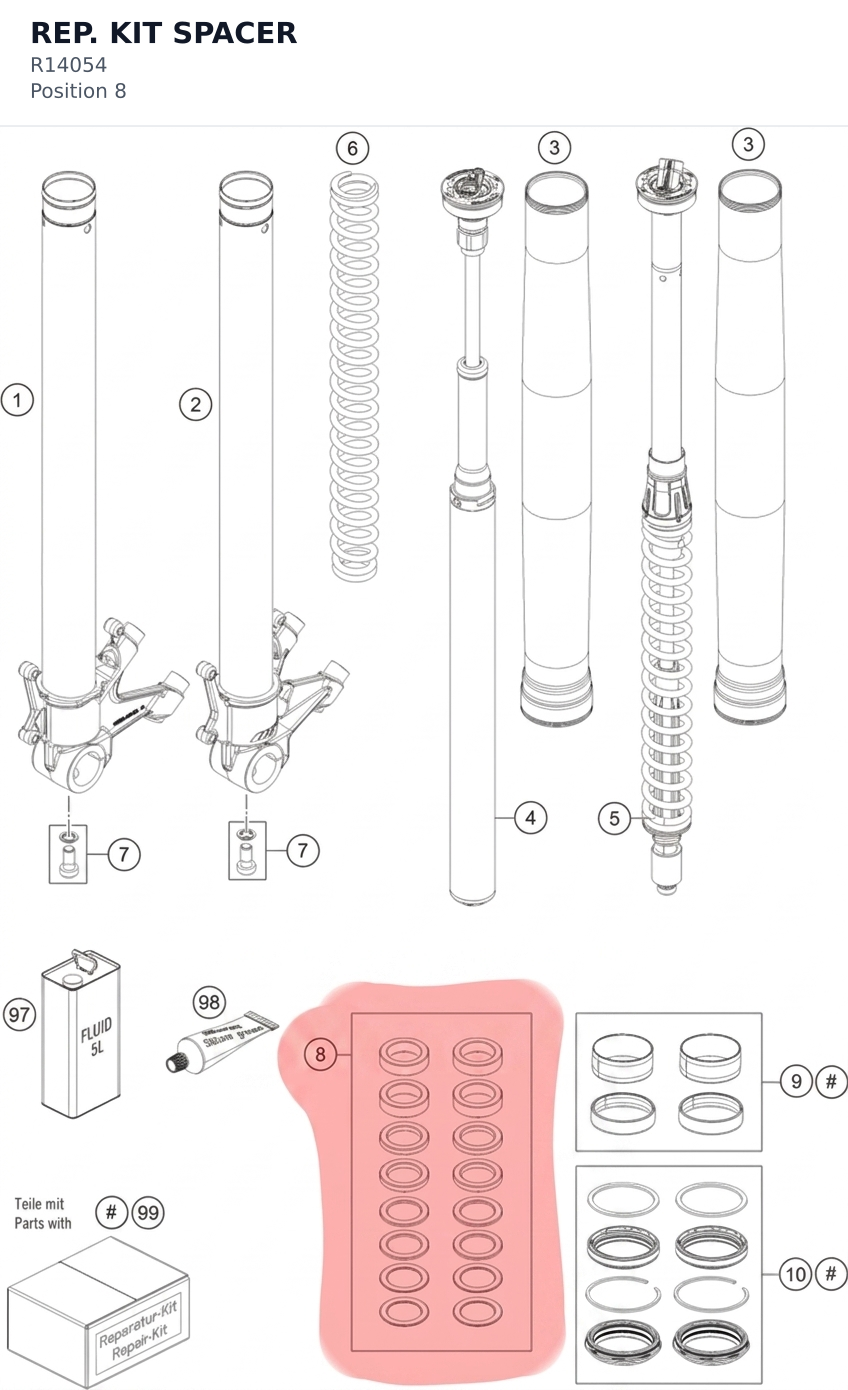 Diagram preview: REP. KIT SPACER (R14054)