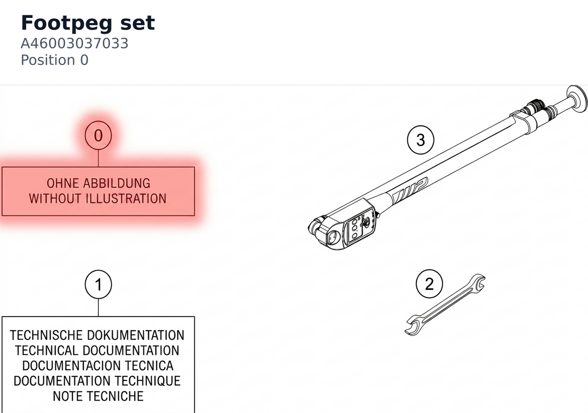 Diagram preview: Footpeg set (A46003037033)