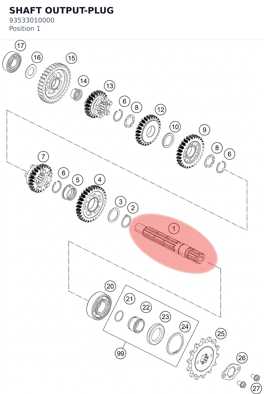 Diagram preview: SHAFT OUTPUT-PLUG (93533010000)