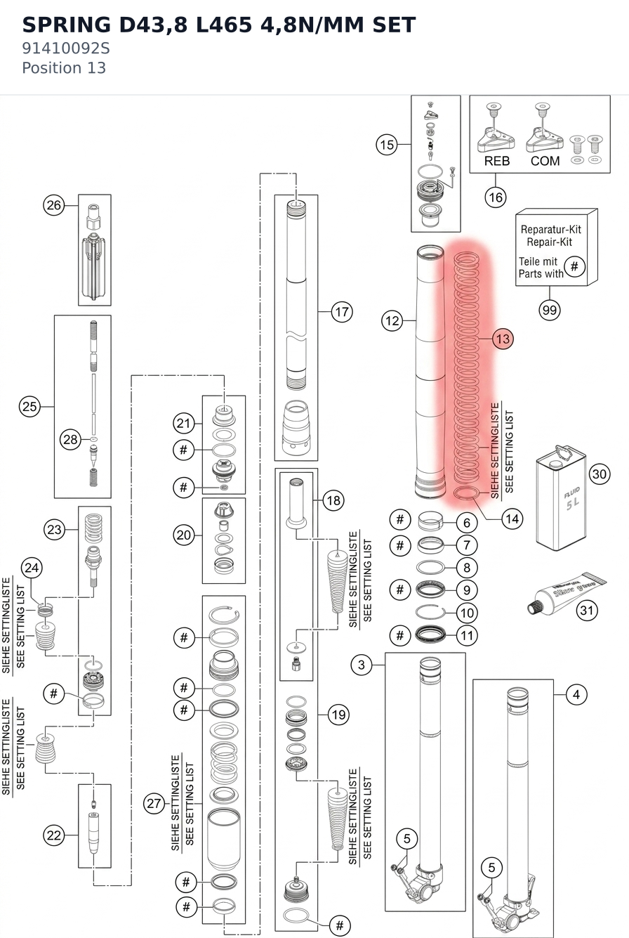 Diagram preview: SPRING D43,8 L465 4,8N/MM SET (91410092S)