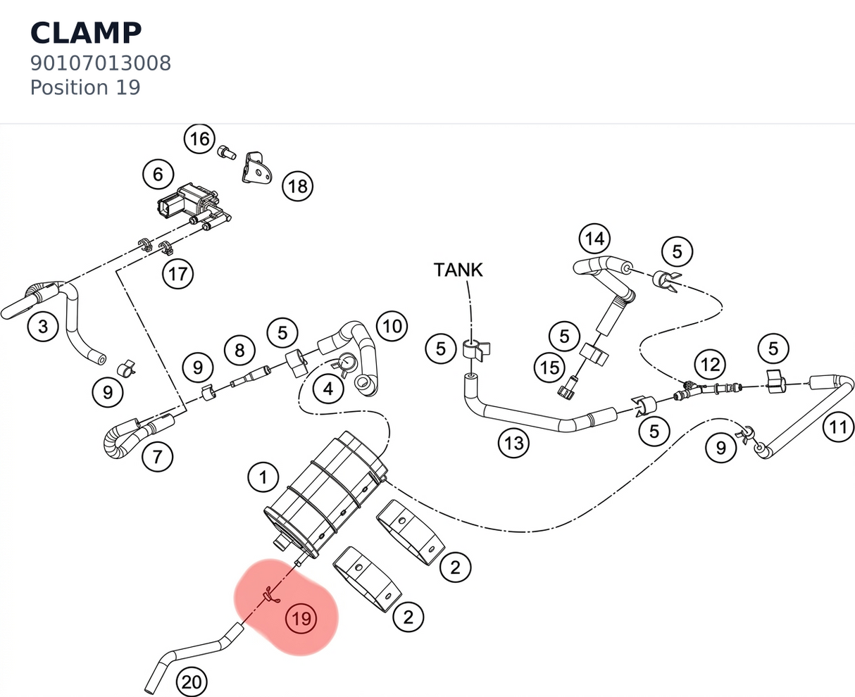Diagram preview: CLAMP (90107013008)