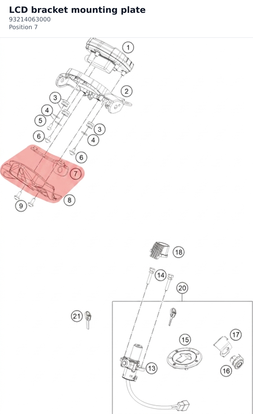 Diagram preview: LCD bracket mounting plate (93214063000)