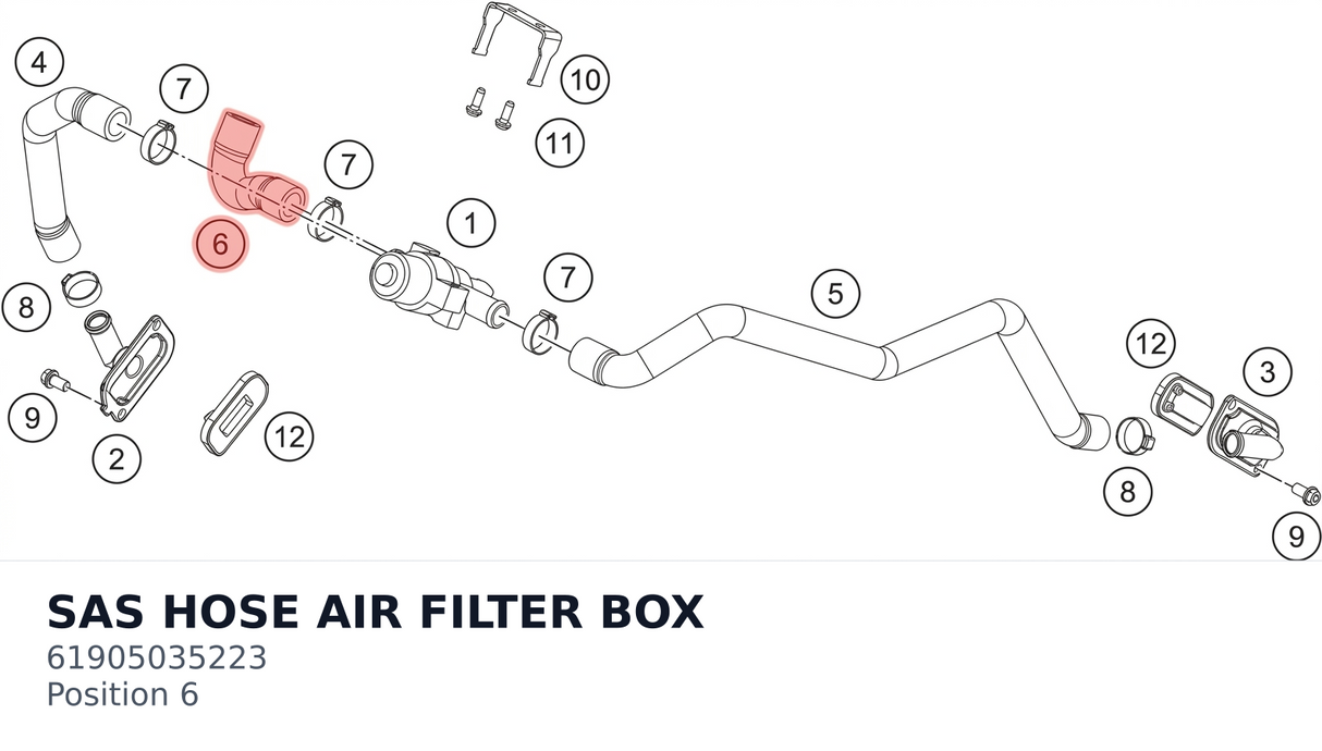 Diagram preview: SAS HOSE AIR FILTER BOX (61905035223)