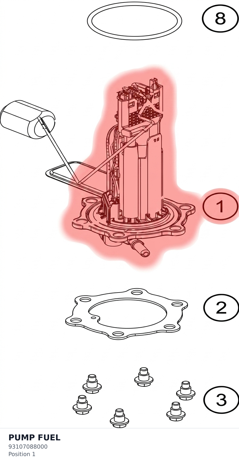 Diagram preview: PUMP FUEL (93107088000)