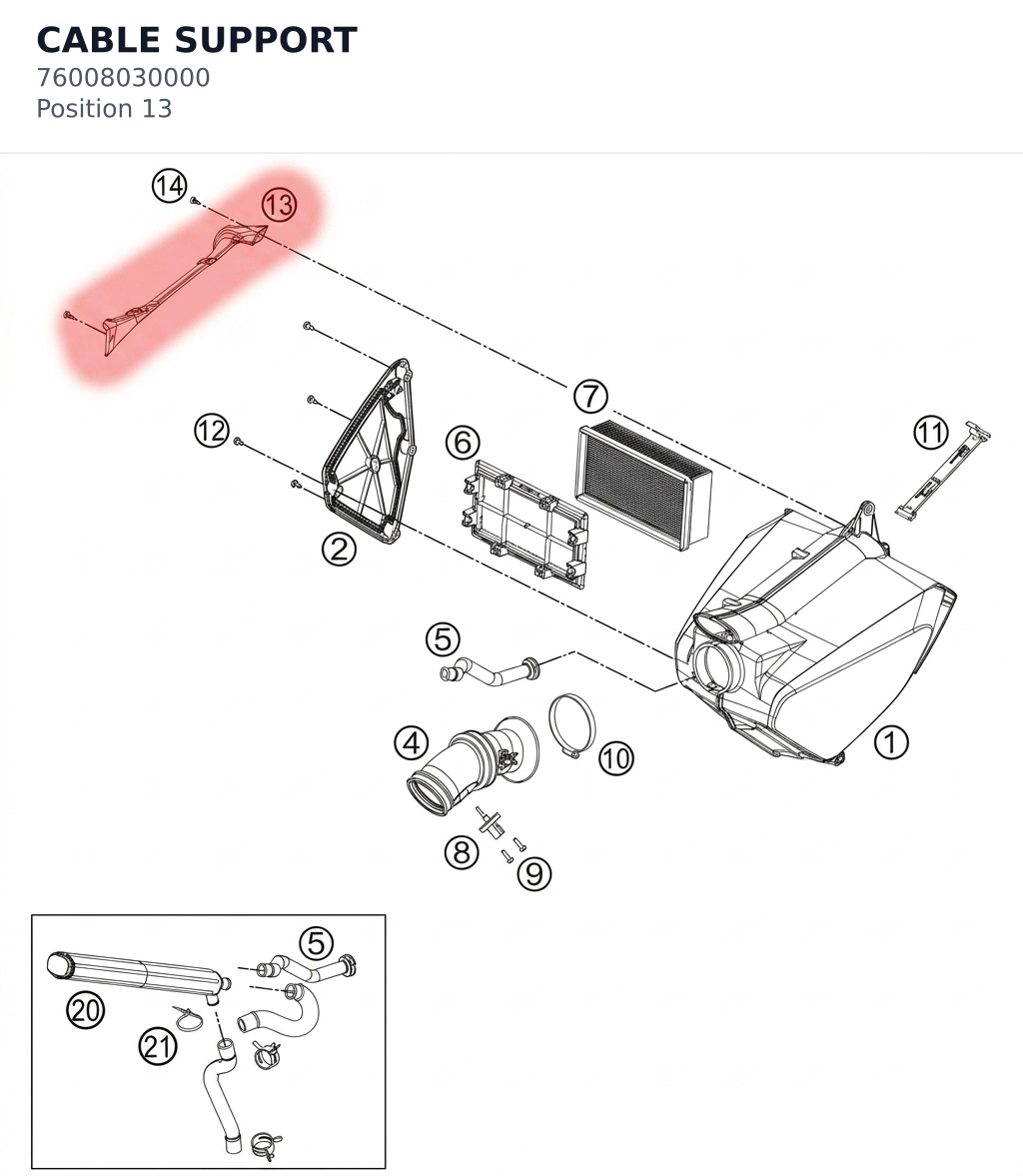Diagram preview: CABLE SUPPORT (76008030000)