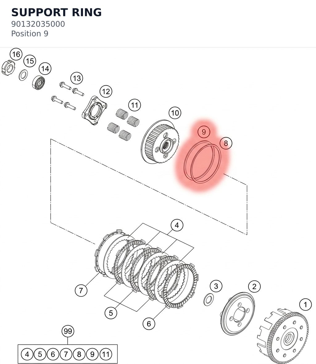 Diagram preview: SUPPORT RING (90132035000)