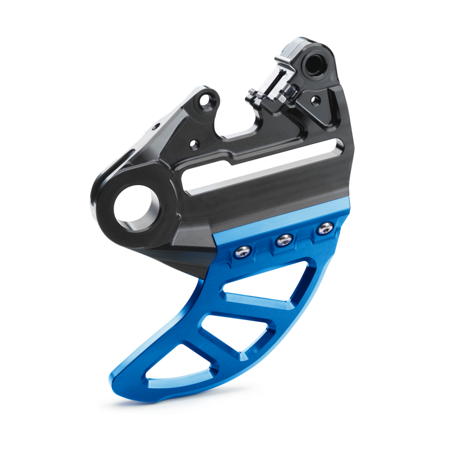 Brake caliper support w. brake disc guar