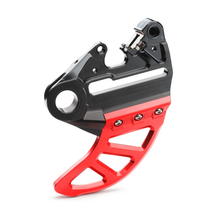 Brake caliper support w. brake disc guar