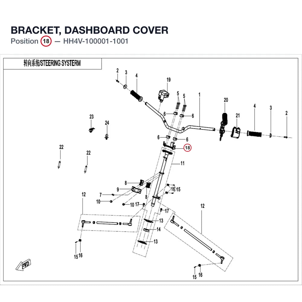 BRACKET, DASHBOARD COVER product image