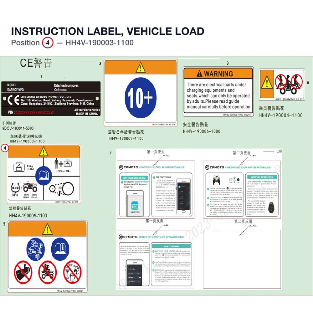 INSTRUCTION LABEL, VEHICLE LOAD product image