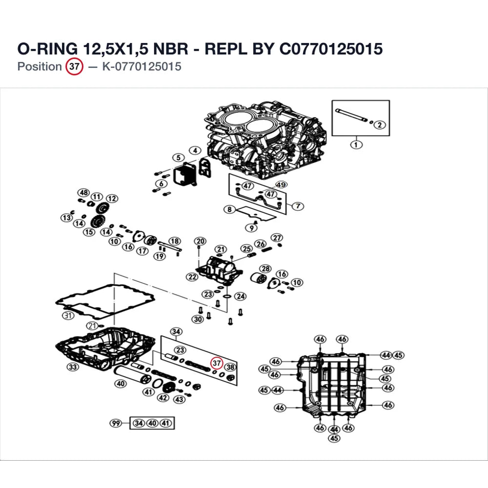 O-RING 12,5X1,5 NBR - INTERCHANGEABLE WITH C0770125015 product image