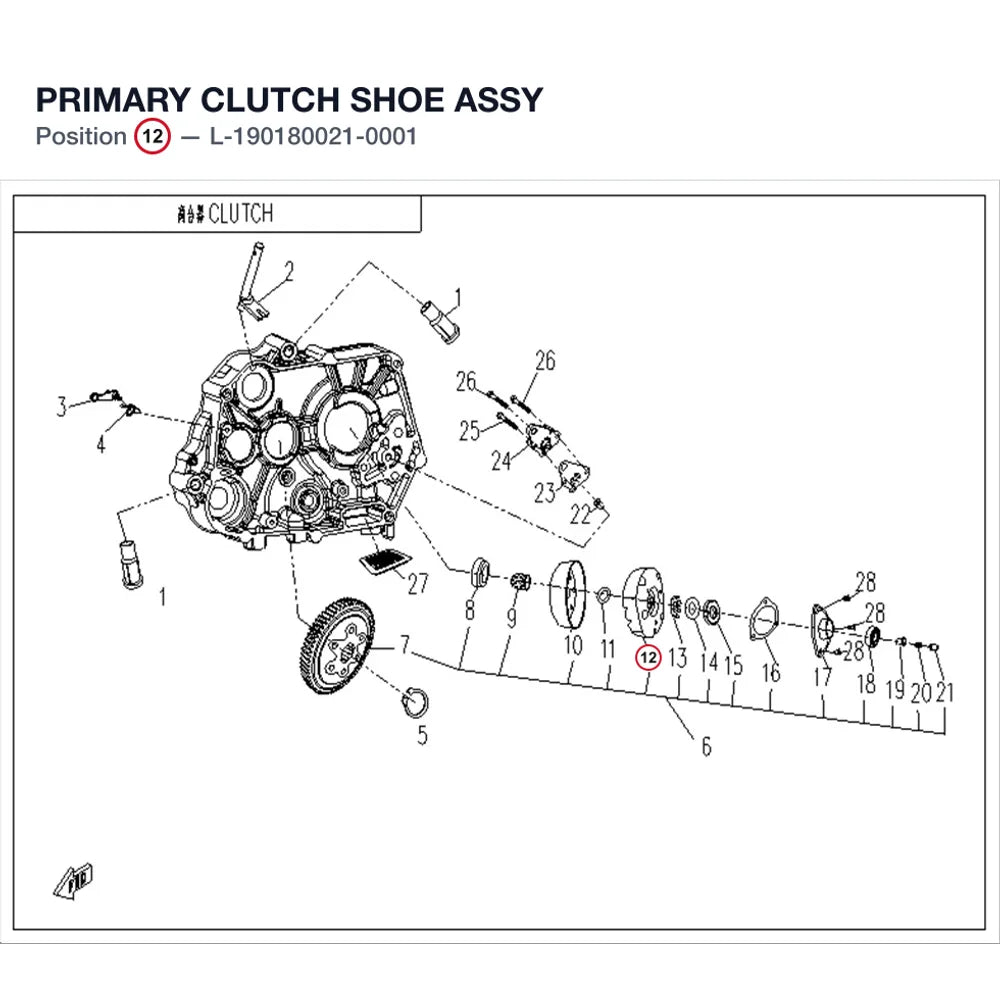 PRIMARY CLUTCH SHOE ASSY product image