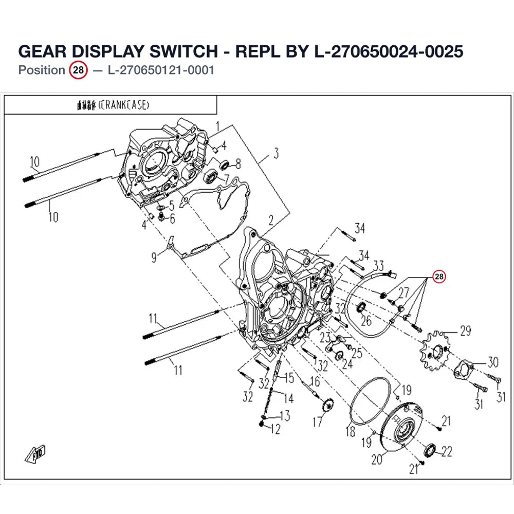 GEAR DISPLAY SWITCH - REPL BY L-270650024-0025 product image