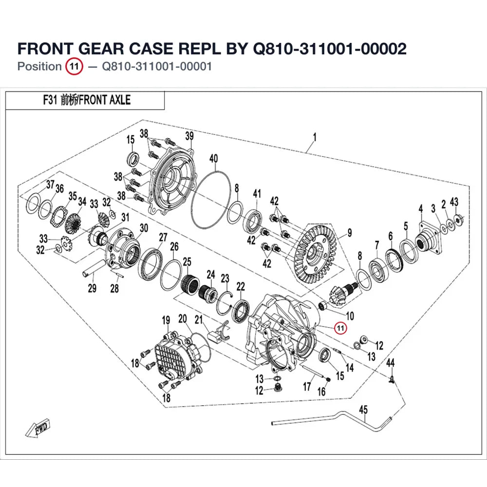 FRONT GEAR CASE REPL BY Q810-311001-00002 product image