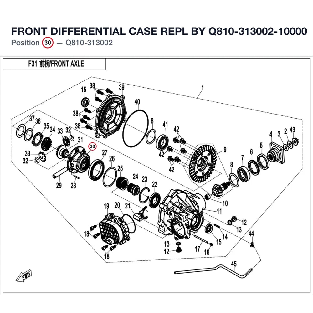 FRONT DIFFERENTIAL CASE REPL BY Q810-313002-10000 product image