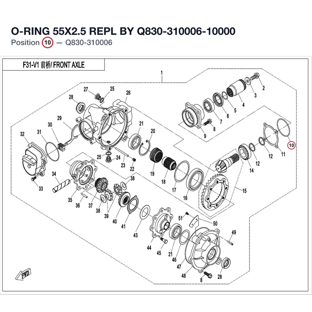O-RING 55X2.5 REPL BY Q830-310006-10000 product image