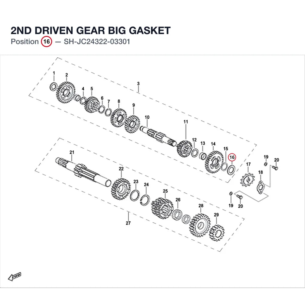2ND DRIVEN GEAR BIG GASKET product image
