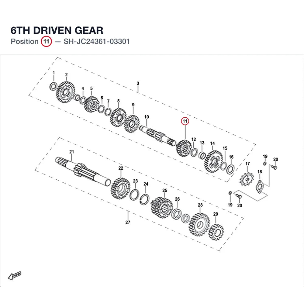 6TH DRIVEN GEAR product image