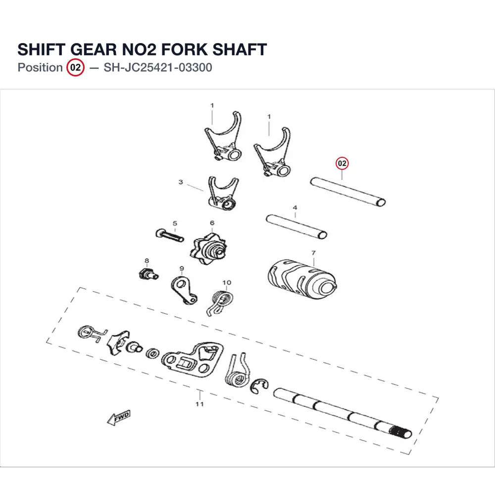 SHIFT GEAR NO2 FORK SHAFT product image