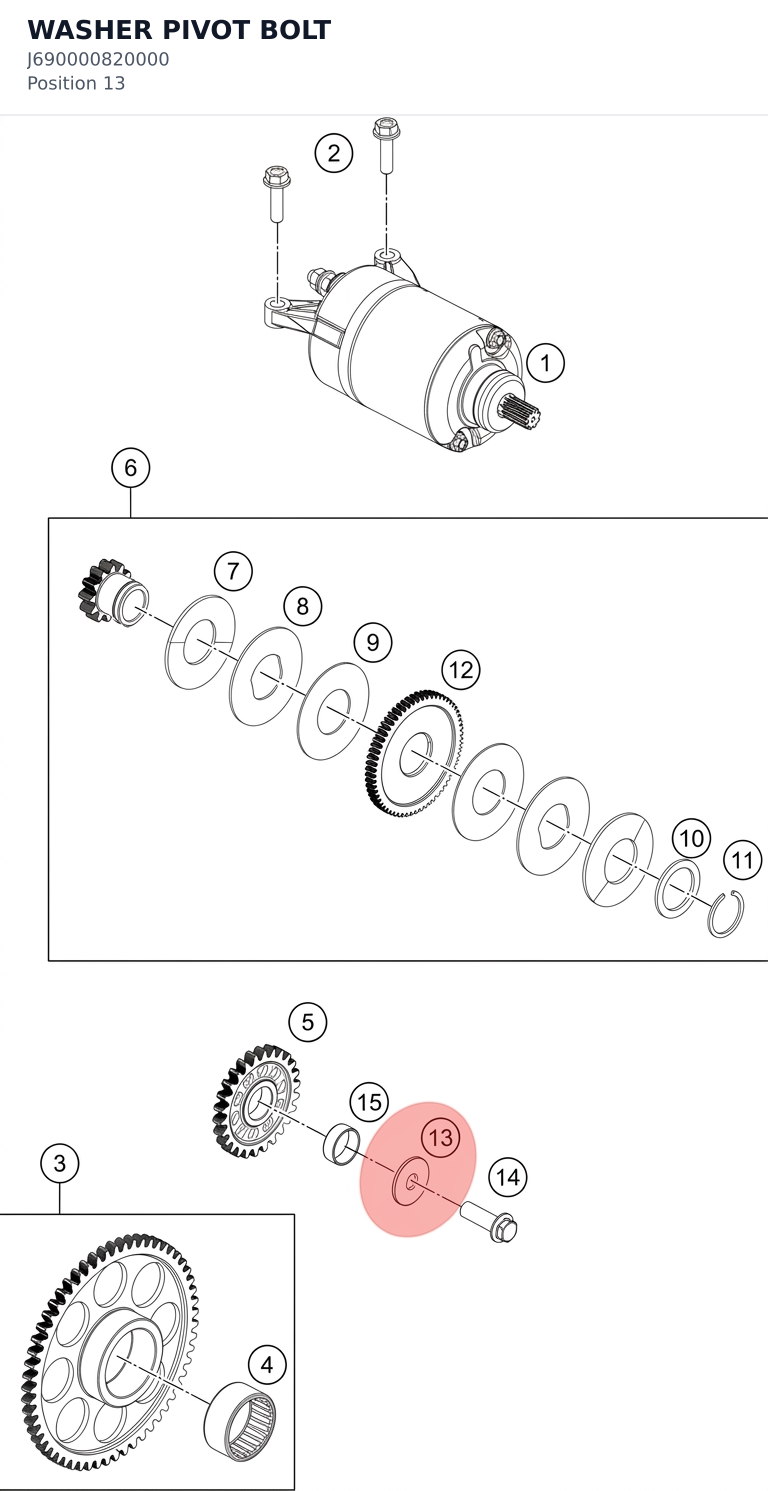 Diagram preview: WASHER PIVOT BOLT (J690000820000)