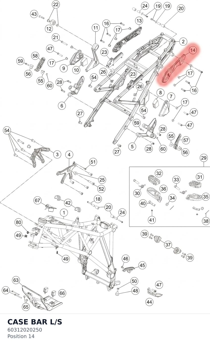 Diagram preview: CASE BAR L/S (60312020250)