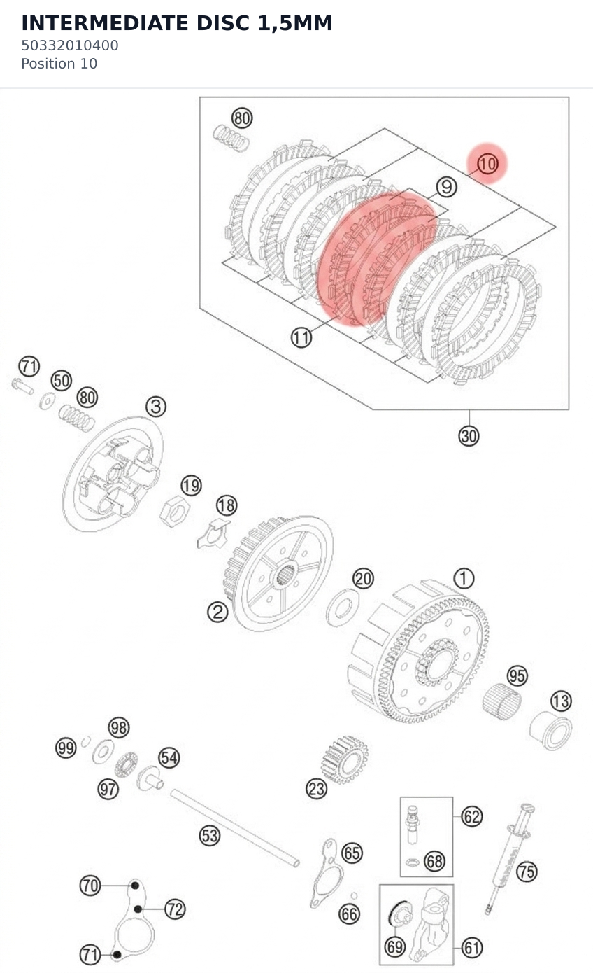 Diagram preview: INTERMEDIATE DISC 1,5MM (50332010400)