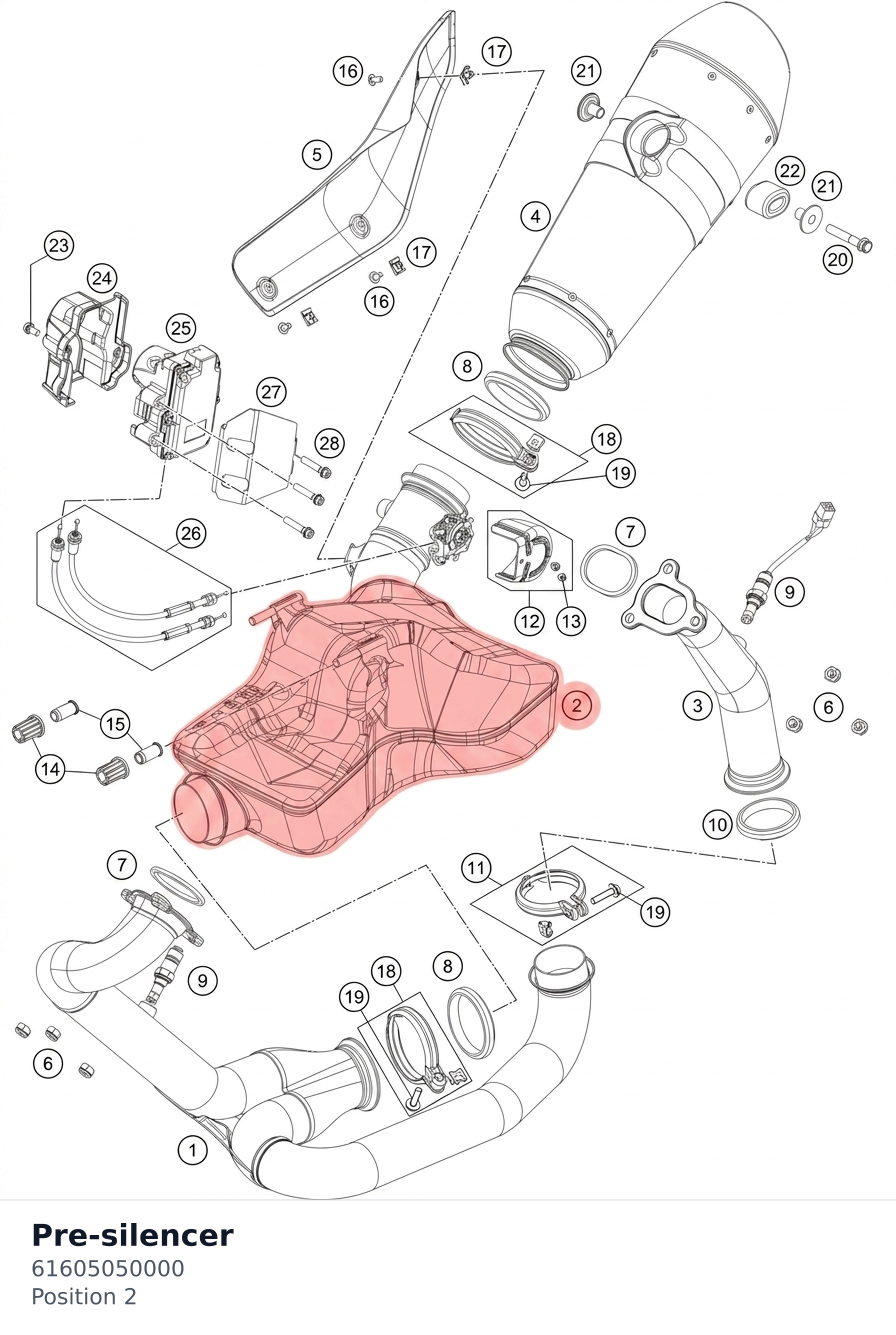 Diagram preview: Pre-silencer (61605050000)