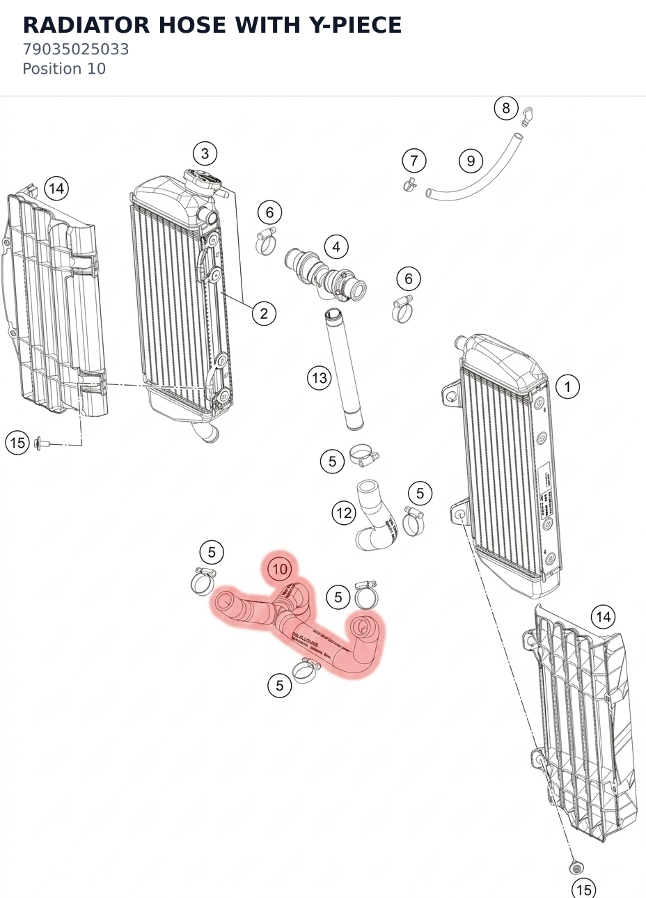 Diagram preview: RADIATOR HOSE WITH Y-PIECE (79035025033)