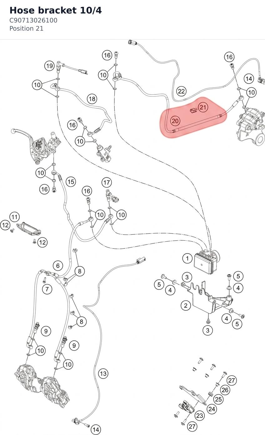 Diagram preview: Hose bracket 10/4 (C90713026100)
