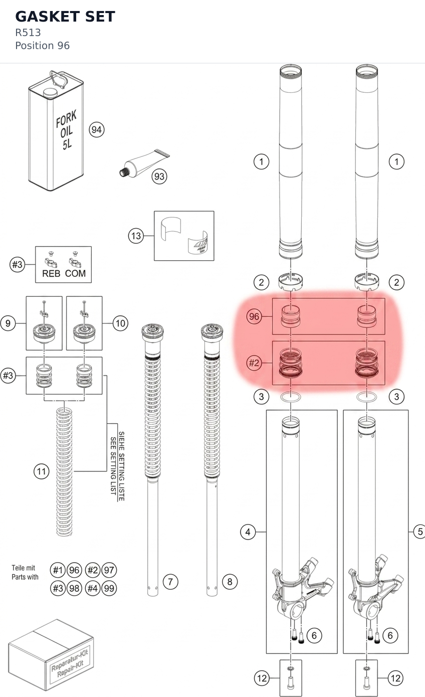 Diagram preview: GASKET SET (R513)