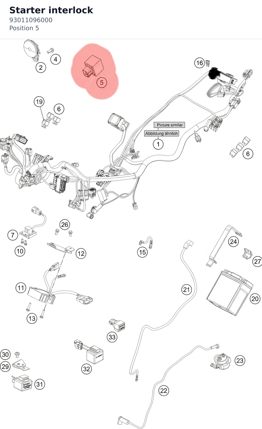 Diagram preview: Starter interlock (93011096000)