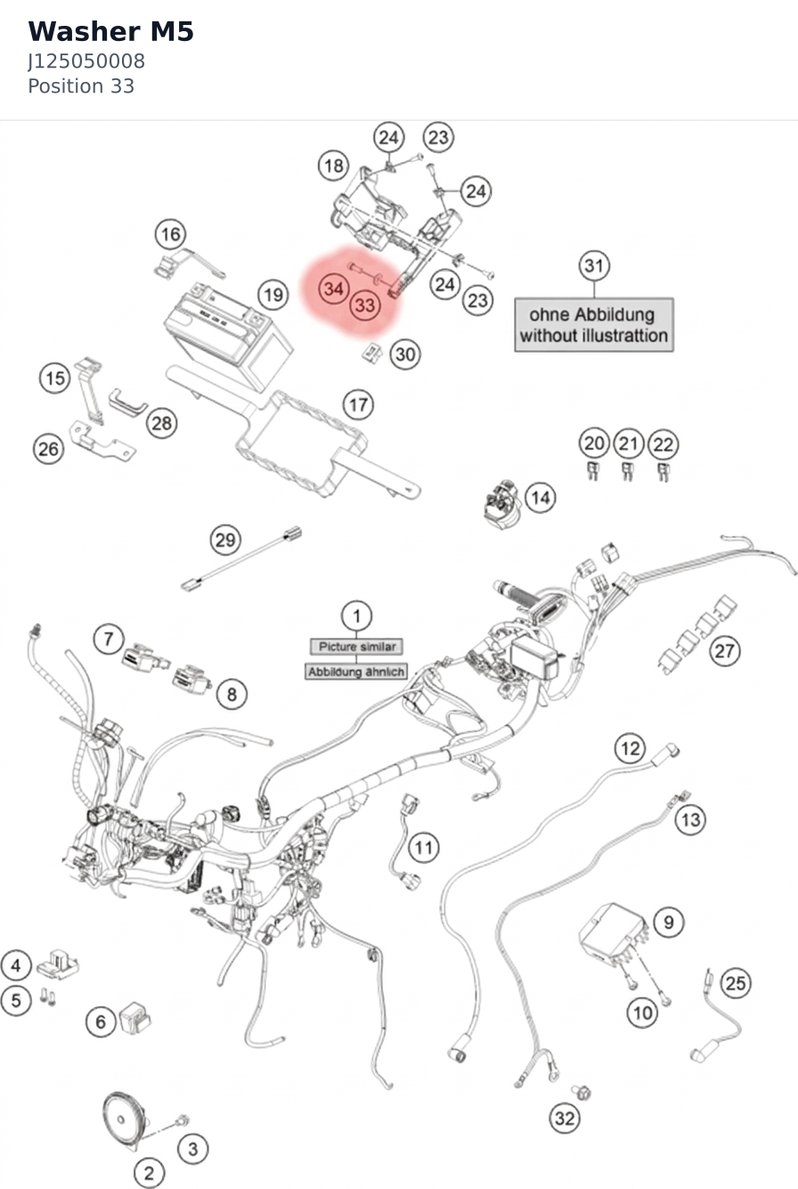 Diagram preview: Washer M5 (J125050008)