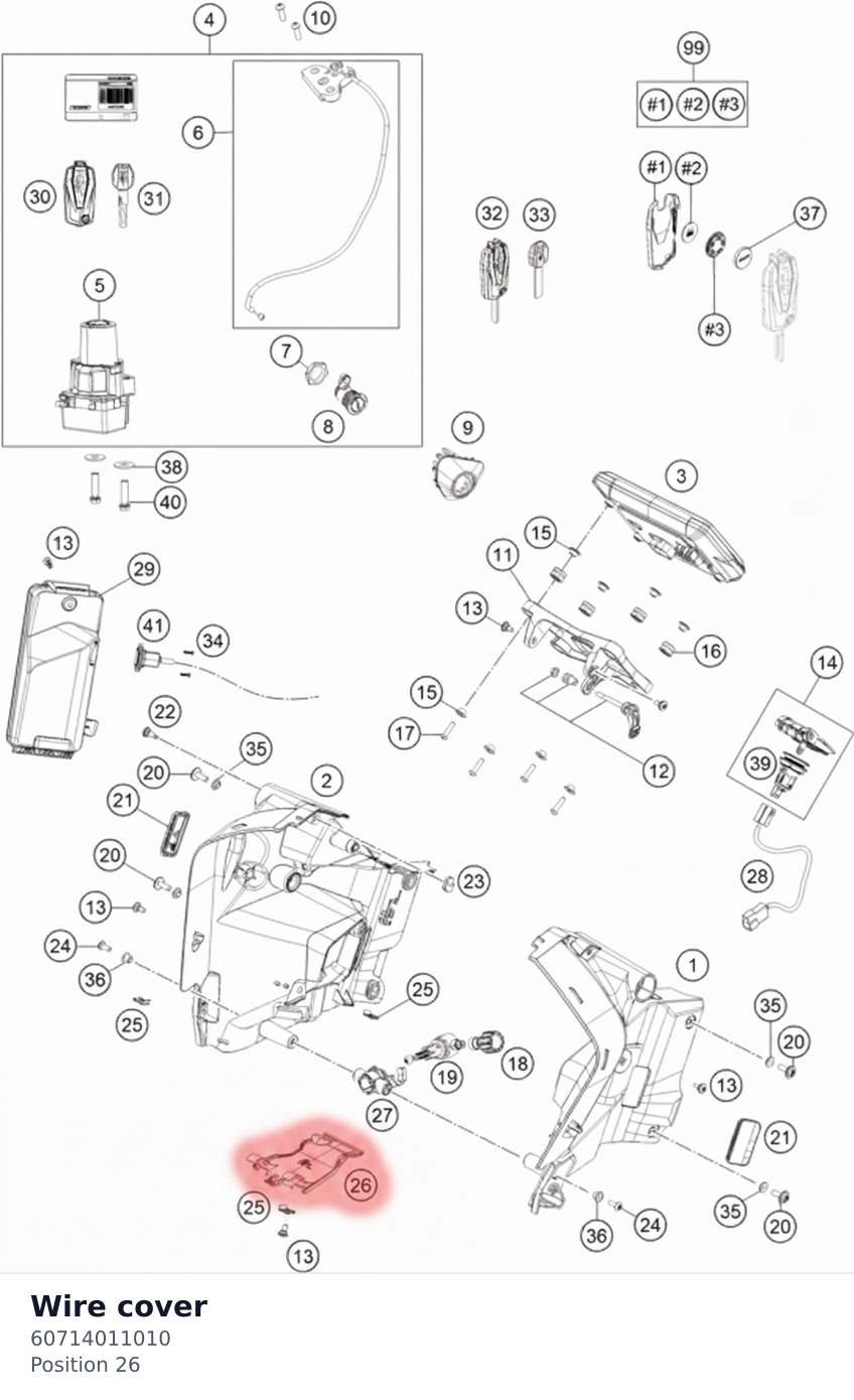 Diagram preview: Wire cover (60714011010)
