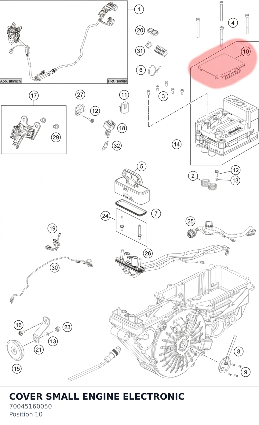Diagram preview: COVER SMALL ENGINE ELECTRONIC (70045160050)