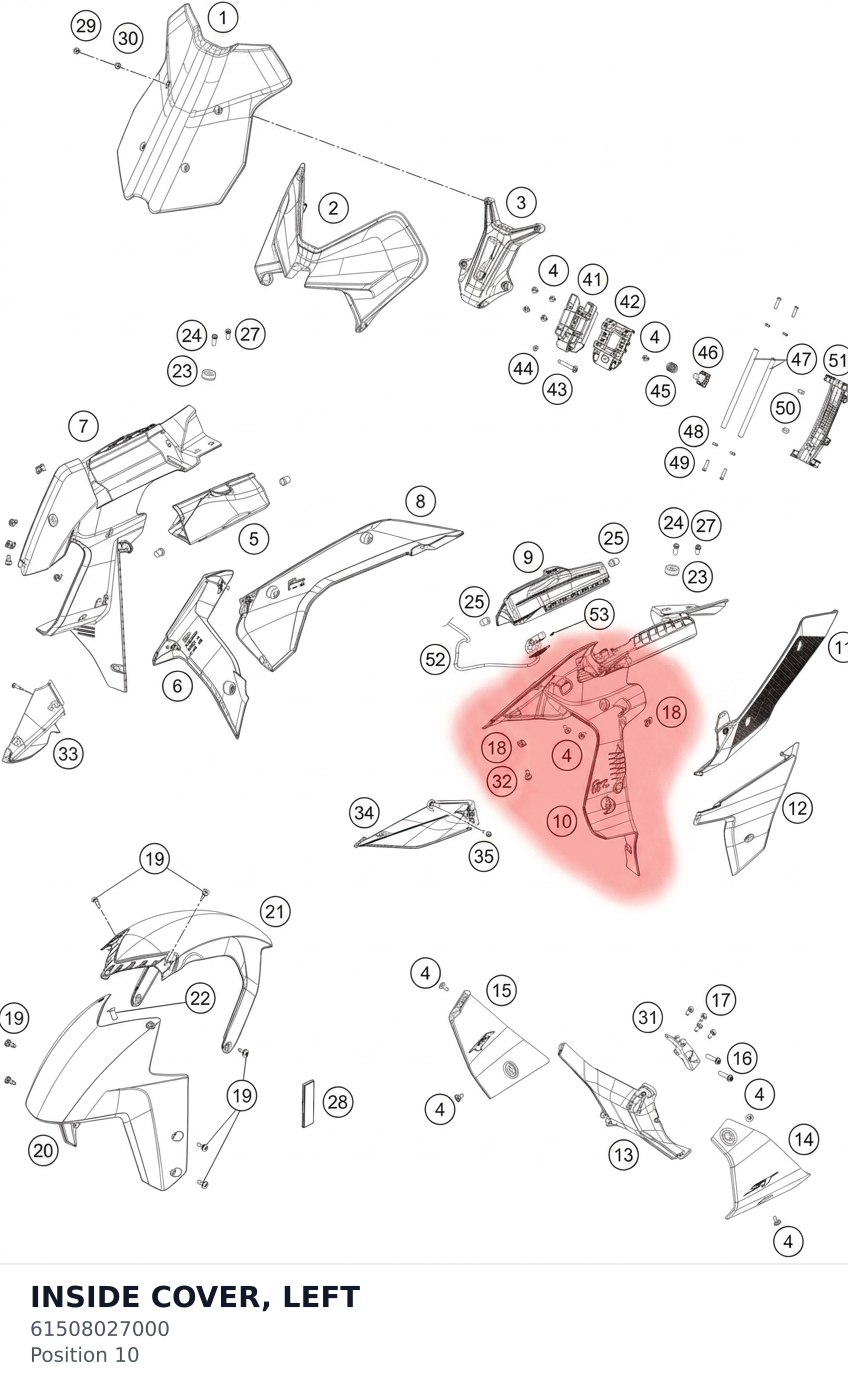Diagram preview: INSIDE COVER, LEFT (61508027000)