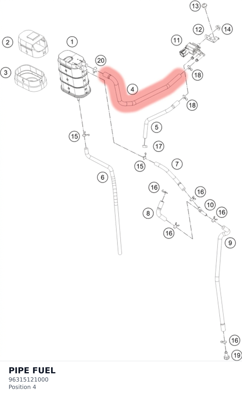 Diagram preview: PIPE FUEL (96315121000)