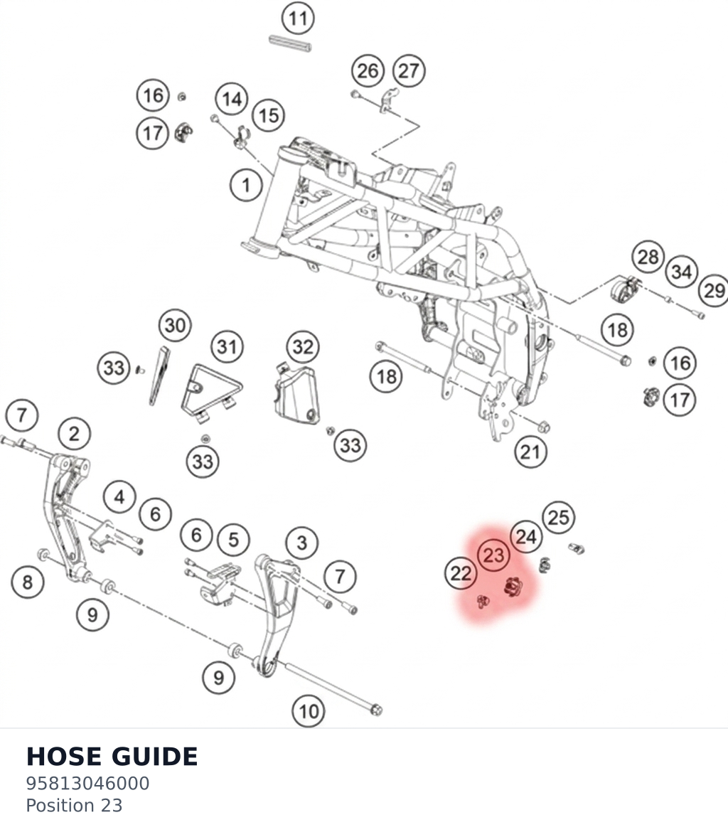 Diagram preview: HOSE GUIDE (95813046000)