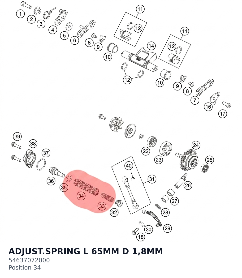 Diagram preview: ADJUST.SPRING L 65MM D 1,8MM (54637072000)