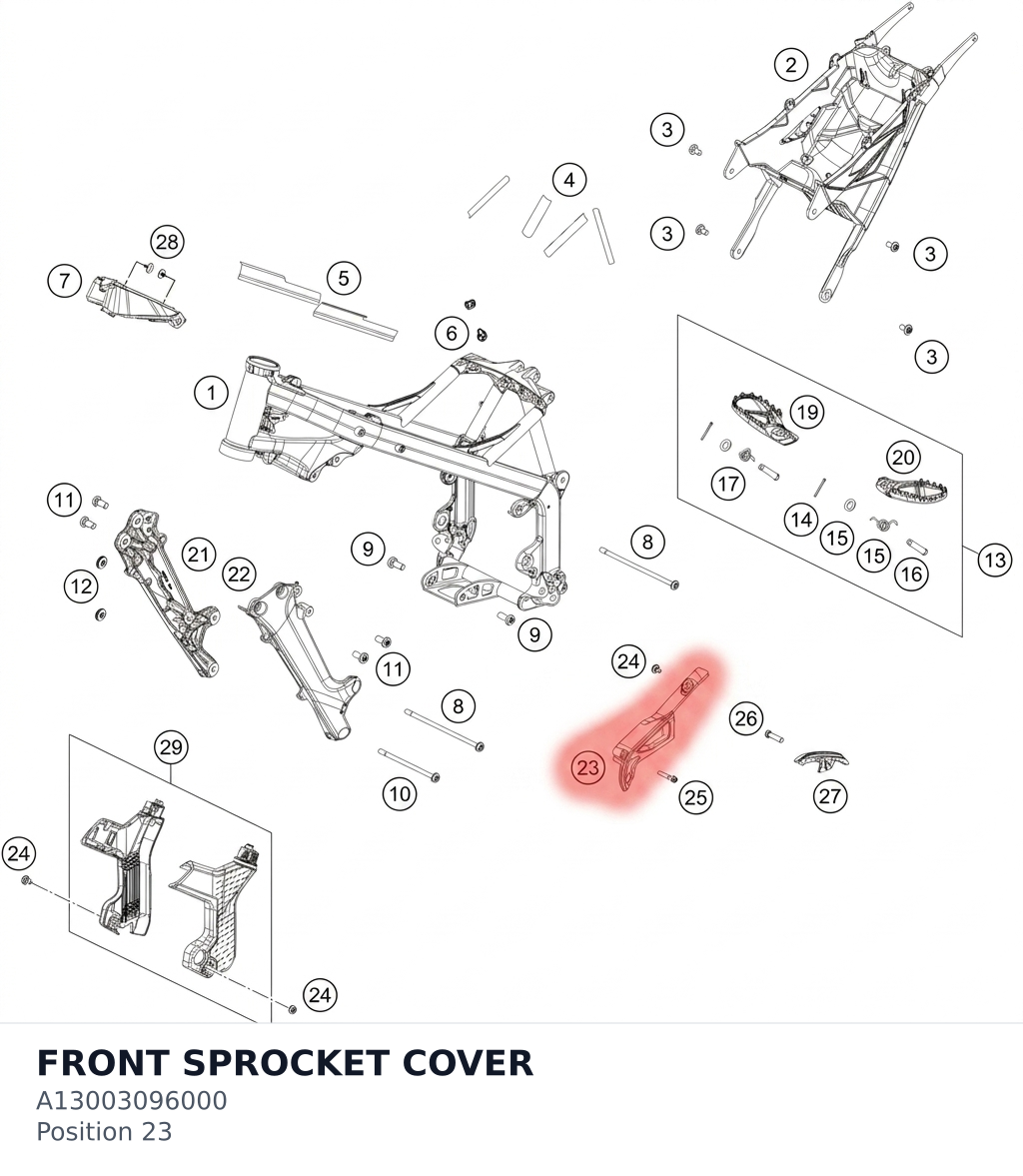 Diagram preview: FRONT SPROCKET COVER (A13003096000)