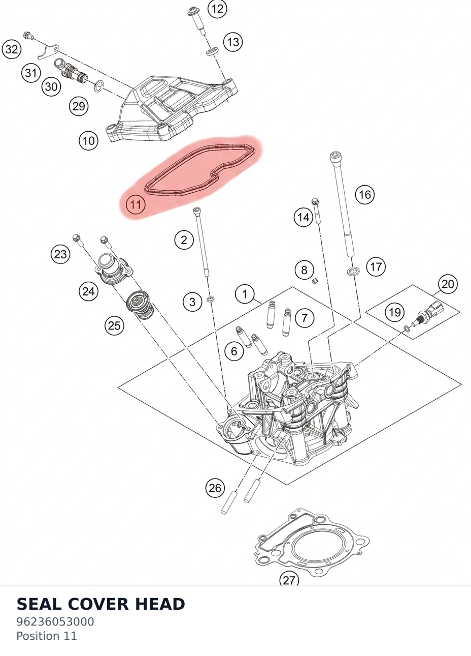 Diagram preview: SEAL COVER HEAD (96236053000)