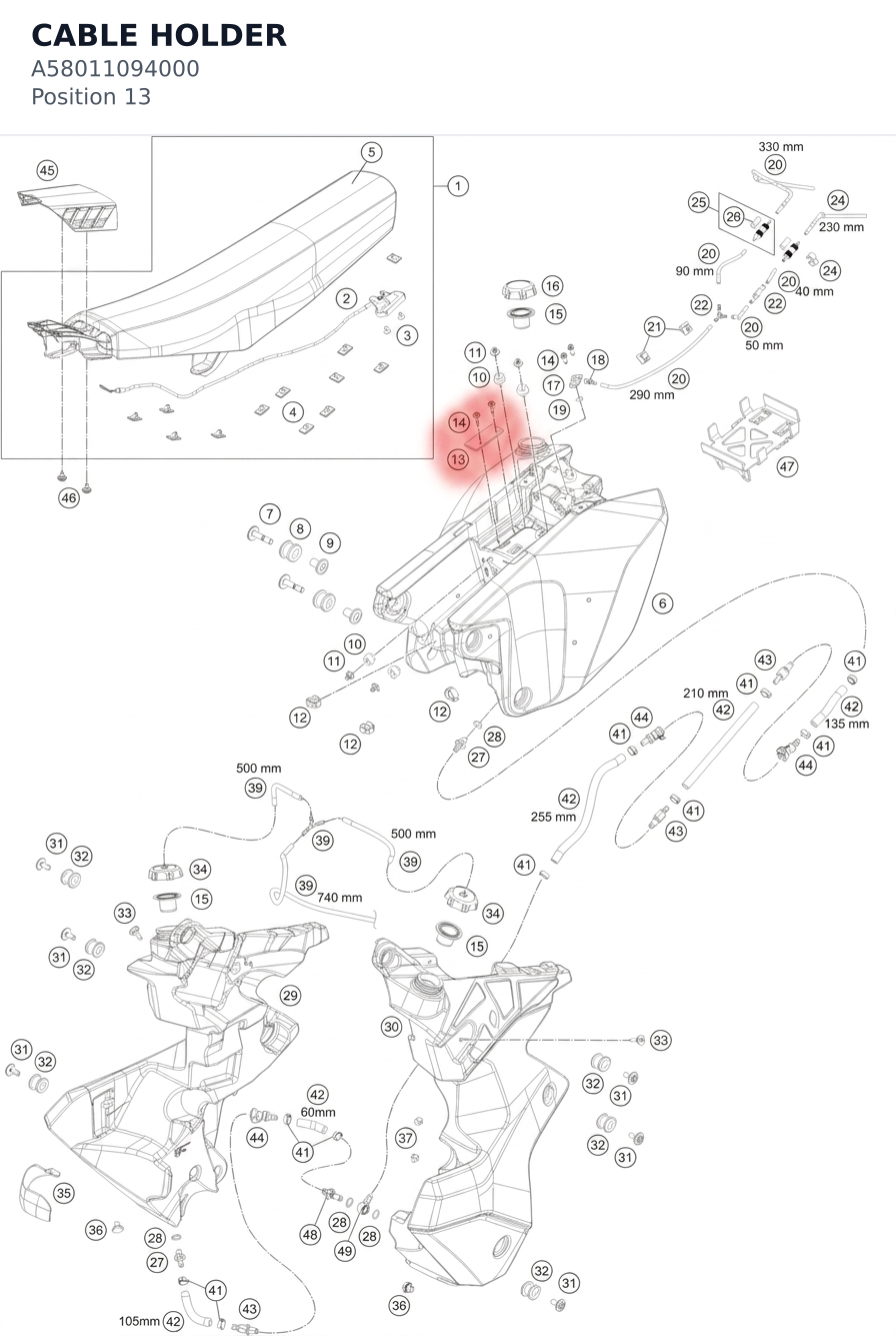 Diagram preview: CABLE HOLDER (A58011094000)