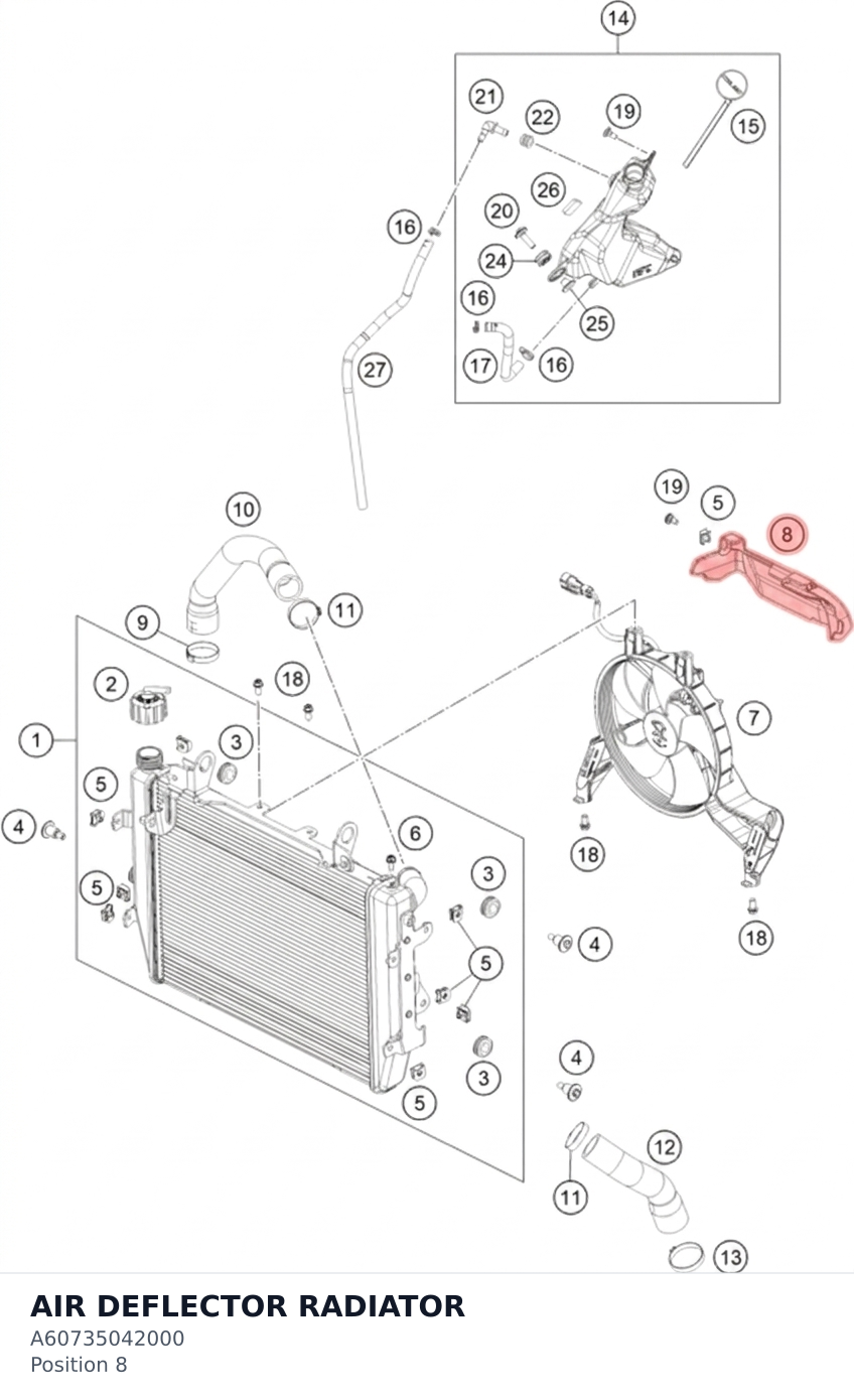 Diagram preview: AIR DEFLECTOR RADIATOR (A60735042000)
