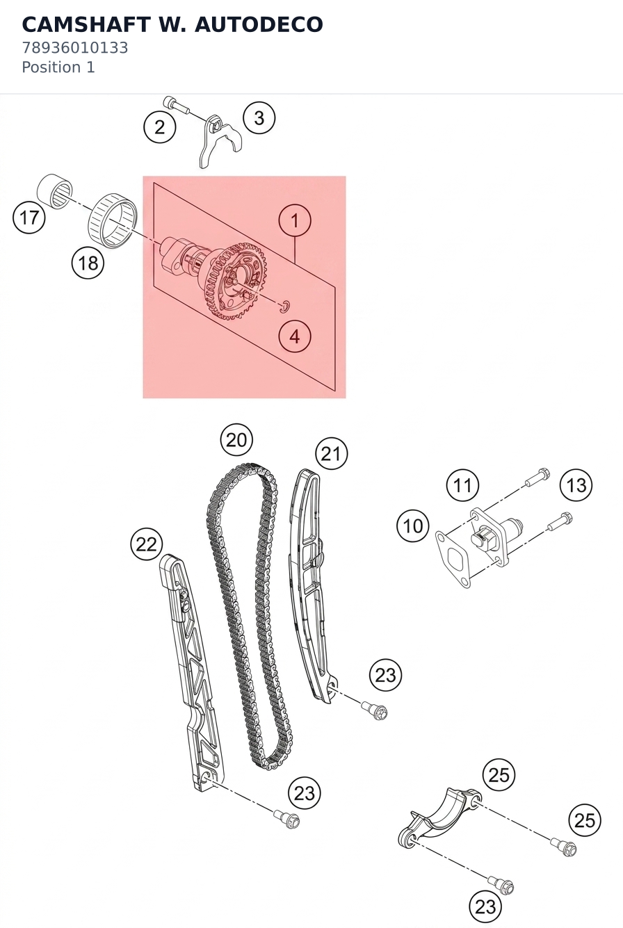 Diagram preview: CAMSHAFT W. AUTODECO (78936010133)